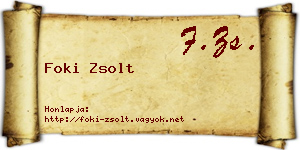 Foki Zsolt névjegykártya